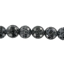 140460101123 Rang de colliers boules, Onyx (teint&#xE9;e), sillonn&#xE9;, facett&#xE9;, 14mm | Marco Schreier