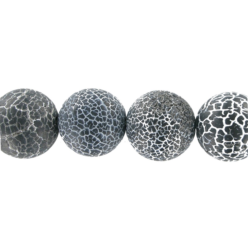Rang de collier boules, Onyx (teintée), sillonné, mat, 20mm | Marco Schreier
