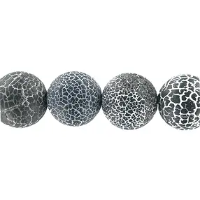 String Beads, Onyx (dyed), grooved, matt, 20mm | gems, healing stones & jewelry