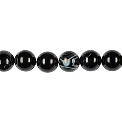 140460101422 String Beads, Onyx banded (dyed), 20mm | Schreier gems, healing stones & jewelry