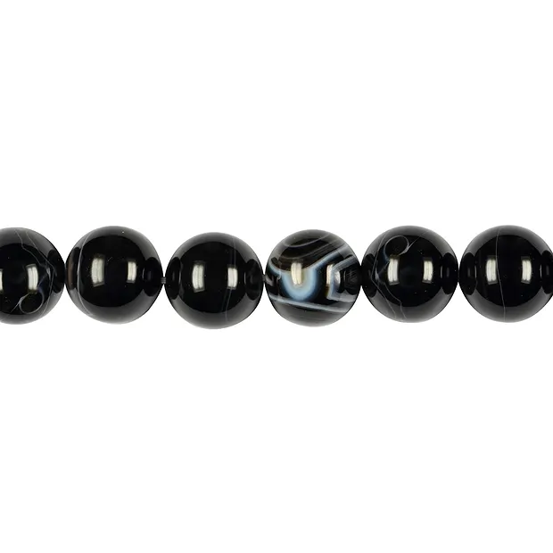 Strang Kugeln, Onyx gebändert (gef.), 20mm | GH Edelsteine, Heilsteine & Schmuck