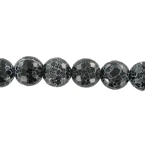Rang de colliers boules, Onyx (teintée), sillonné, facetté, 20mm | Marco Schreier