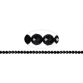 String Beads, Onyx (dyed), faceted, 04mm | wholesaler gems & healing stones