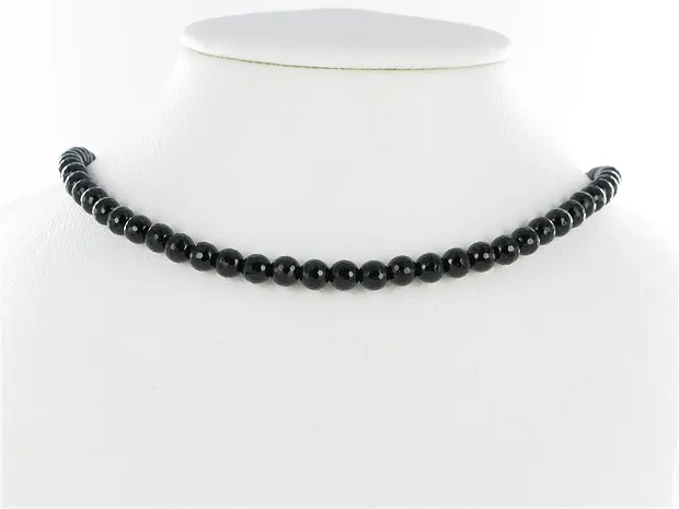 String Beads, Onyx (dyed), faceted, 06mm | wholesaler gems & healing stones