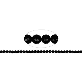 String Beads, Onyx (dyed), faceted, 06mm | wholesaler gems & healing stones