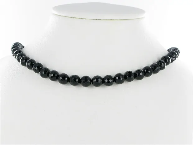 Strang Kugeln, Onyx (gef.), facettiert, 08mm | Edelsteine, Heilsteine & Schmuck
