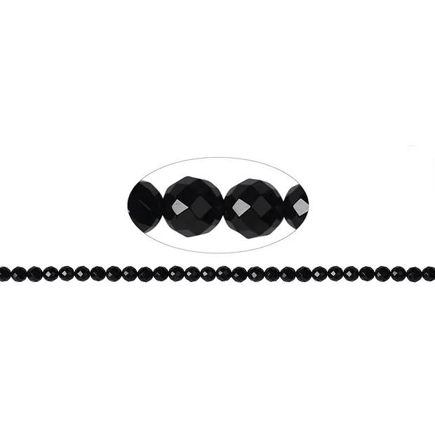 String Beads, Onyx (dyed), faceted, 08mm | wholesaler gems & healing stones