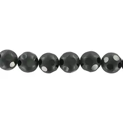 140460103730 Rang de collier boules "fenêtre", Onyx (teintée), 08mm | Marco Schreier