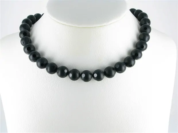 Strang Kugeln "Fenster", Onyx (gef.), 12mm | GH Edelsteine, Heilsteine & Schmuck