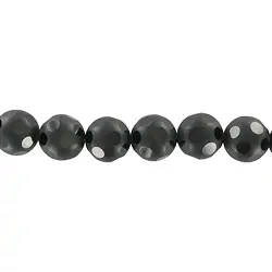 140460103930 Rang de collier boules "fenêtre", Onyx (teintée), 12mm | Marco Schreier