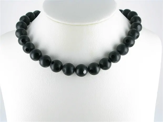 Strang Kugeln "Fenster", Onyx (gef.), 14mm | GH Edelsteine, Heilsteine & Schmuck