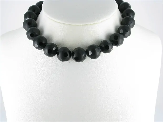 Strang Kugeln "Fenster", Onyx (gef.), 16mm | GH Edelsteine, Heilsteine & Schmuck