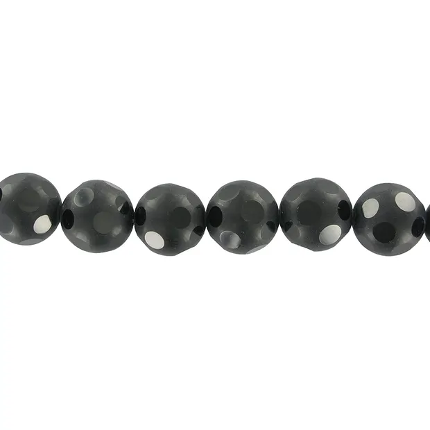 Strang Kugeln "Fenster", Onyx (gef.), 16mm | GH Edelsteine, Heilsteine & Schmuck