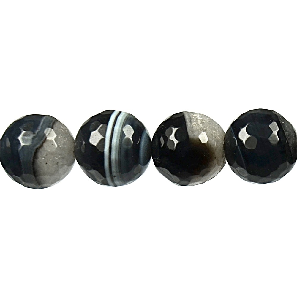 Rang de colliers boules, Onyx moitié/moitié (teintée), à facettes, 16mm | Marco Schreier