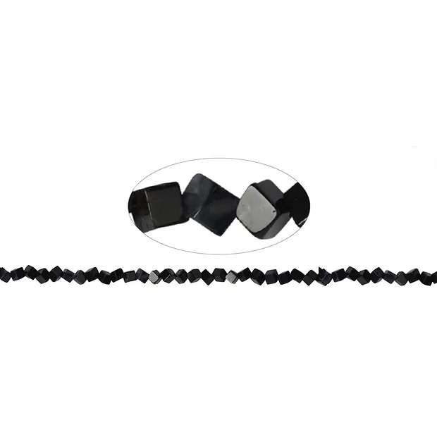 Strang Würfel, Onyx (gef.), 03mm | Großhändler Edelsteine, Heilsteine & Schmuck