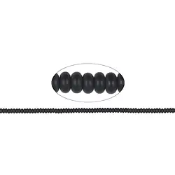 140460300110 Strang Button, Onyx (gef.),  matt,  02 x 04mm | Edelsteine, Heilsteine & Schmuck