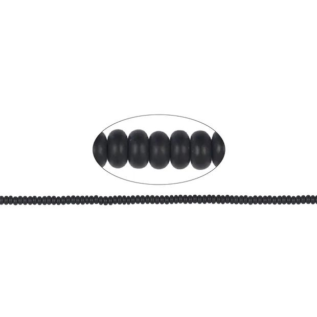 Strang Button, Onyx (gef.),  matt,  02 x 04mm | Edelsteine, Heilsteine & Schmuck
