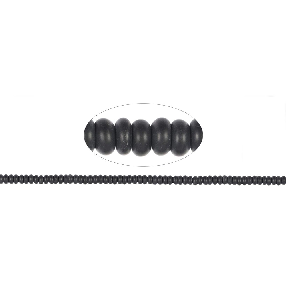 Cordón de botones, Ónice (teñido), mate, 03 x 06mm (disponible en paquetes de 3) | Marco Schreier