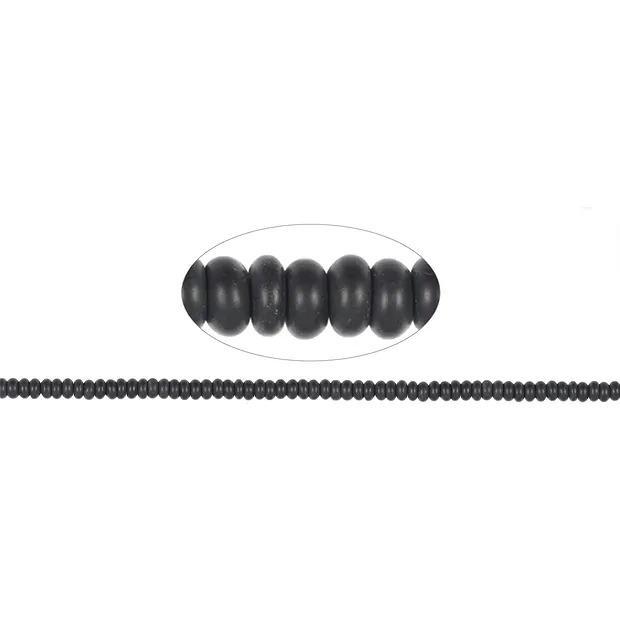 Button string, Onyx (dyed), matt, 03 x 06mm | wholesaler gems & healing stones