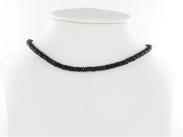 Button strand, Onyx (dyed), faceted, 02 x 04mm | gems, healing stones & jewelry