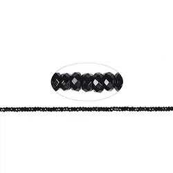 140460300520 Button strand, Onyx (dyed), faceted, 02 x 04mm | gems, healing stones & jewelry