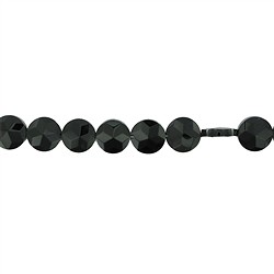 140460309920 Strand button flat, Onyx (dyed), faceted, 10 x 04mm | Marco Schreier