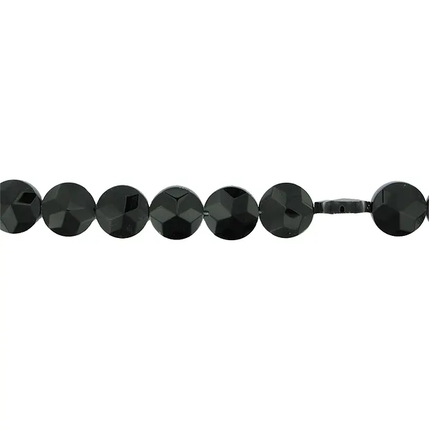 Strand button flat, Onyx (dyed), faceted, 10 x 04mm | Marco Schreier