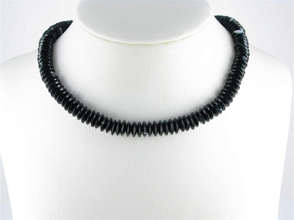 Disc strand, Onyx (dyed), 03-04 x 10mm | Schreier gems, healing stones & jewelry