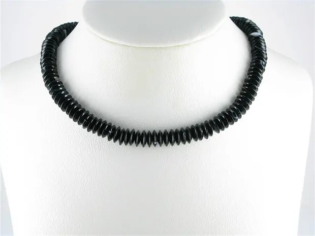 Strang Disc, Onyx (gef.), 03-04 x 10mm | Edelsteine, Heilsteine & Schmuck-Handel
