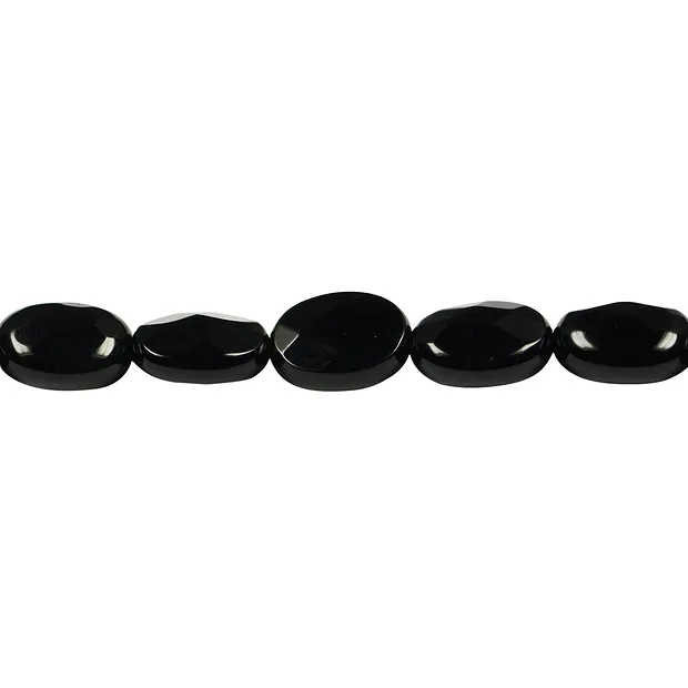 Strang Linsen, Onyx (gef.), facettiert, 08 x 06mm | Marco Schreier