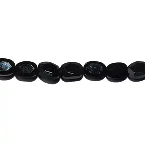 Strang Mini-Oval, Onyx (gef.), facettierter Rand, 04 x 06mm | Marco Schreier