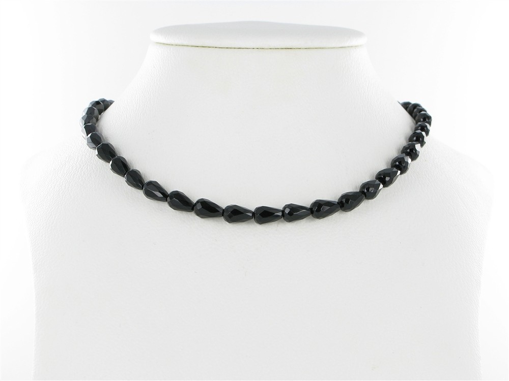 Rang de collier, Onyx (teintée), à facettes, 09 x 06mm (38cm) | Marco Schreier