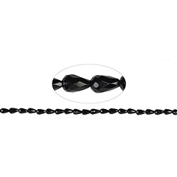 140460501320 Strang Tropfen, Onyx (gef.), facettiert, 09 x 06mm (38cm) | Marco Schreier