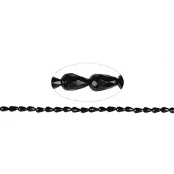 140460501320 Drop strand, Onyx (dyed), faceted, 09 x 06mm (38cm) | Marco Schreier