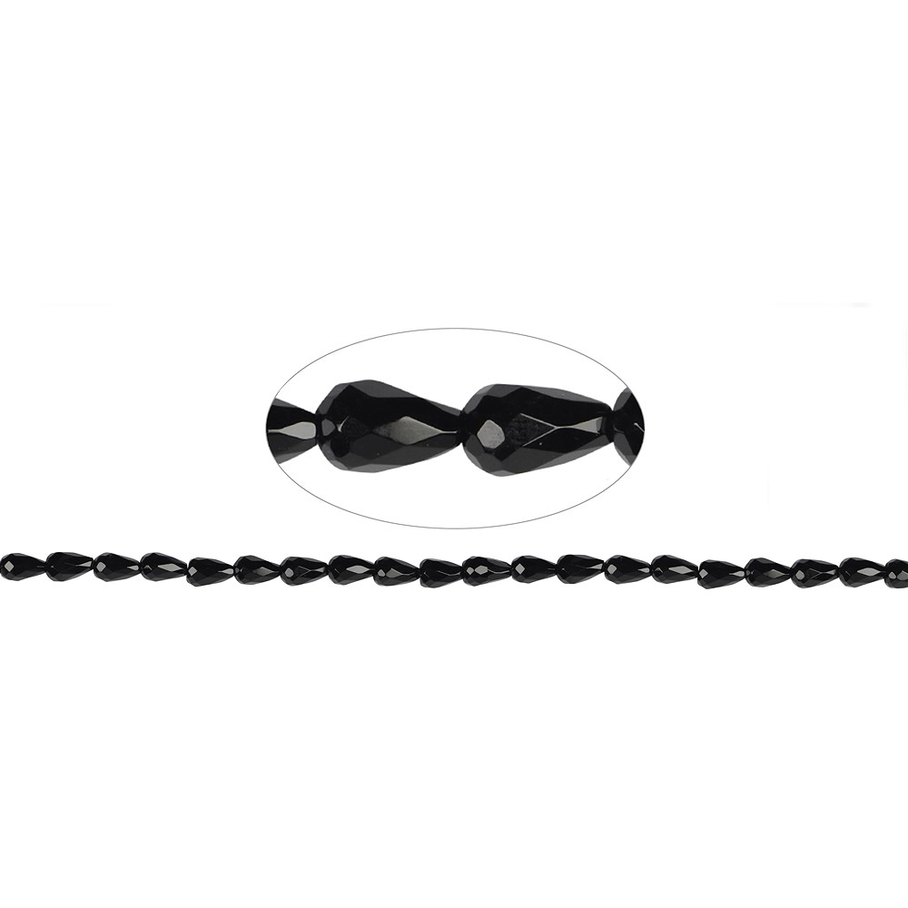 Rang de collier, Onyx (teintée), à facettes, 09 x 06mm (38cm) | Marco Schreier