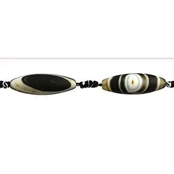 140460508712 Strand spindle, Onyx banded (dyed) matt, 40 x 14 mm | Marco Schreier