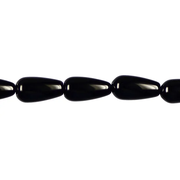 Strang Tropfen, Onyx (gef.), 12 x 06mm | Edelsteine, Heilsteine & Schmuck-Handel
