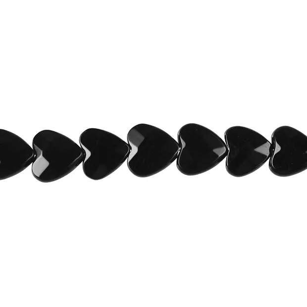 Heart strand, Onyx (dyed), faceted, 08mm | wholesaler gems & healing stones