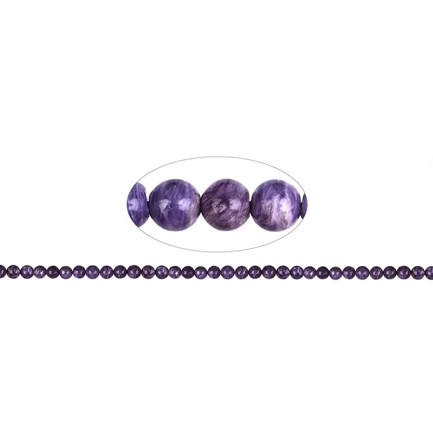 Strang Kugeln, Charoit A, 06mm (39cm) | Edelsteine, Heilsteine & Schmuck-Handel