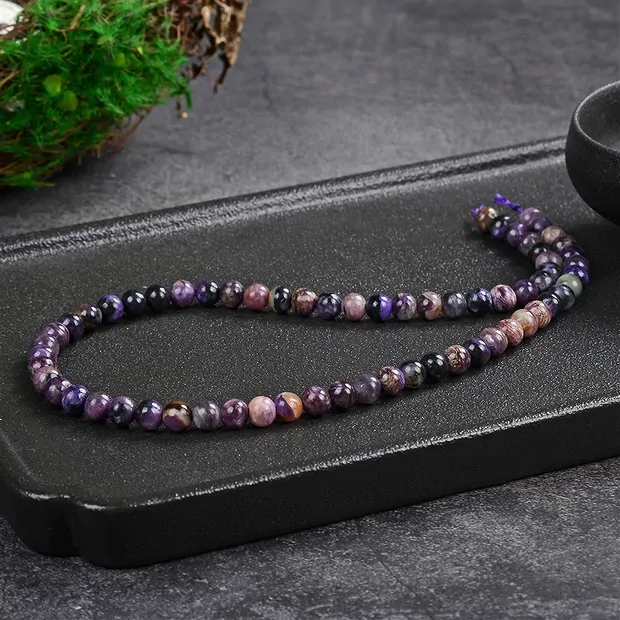 Rang de collier boules, Charoïte (multicolore), 06mm (39cm) | Marco Schreier