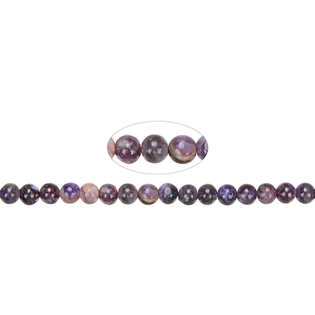 Cuentas de piedras preciosas, Charoita (de colores), 06mm (39cm) | Marco Schreier