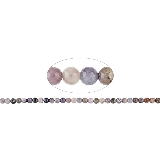 Strang Kugeln, Charoit (bunt), 07mm (39cm) | Edelsteine, Heilsteine & Schmuck