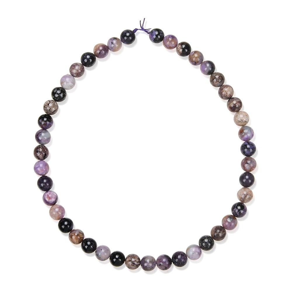 String Beads, Charoite (multicolored), 08 - 09mm (39cm)   | Marco Schreier