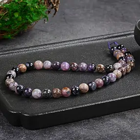 String Beads, Charoite (multicolored), 08 - 09mm (39cm)   | Marco Schreier