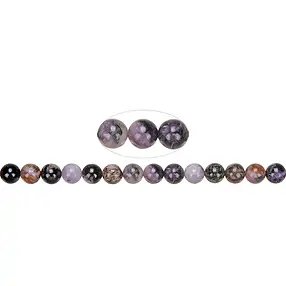 String Beads, Charoite (multicolored), 08 - 09mm (39cm)   | Marco Schreier