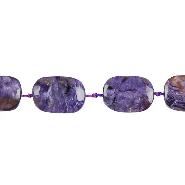 Rang de colliers rectangle arrondi, Charoïte, 22-24 x 20-22mm | Marco Schreier