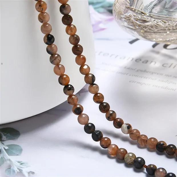 Rang de collier boules, Chiastolite (Andalousite), 04mm | Marco Schreier