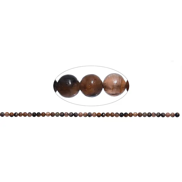 Rang de collier boules, Chiastolite (Andalousite), 04mm | Marco Schreier
