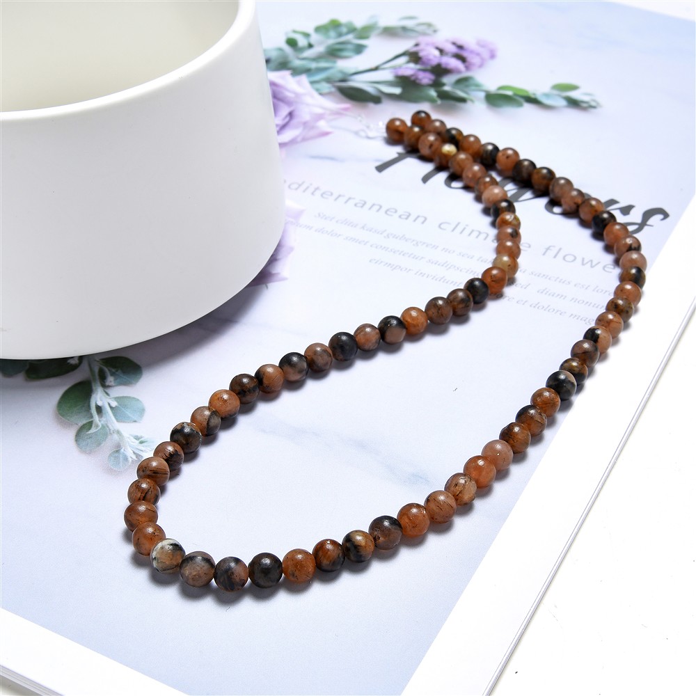 Cuentas de piedras preciosas, Quiastolita (Andalucita), 06mm | Marco Schreier