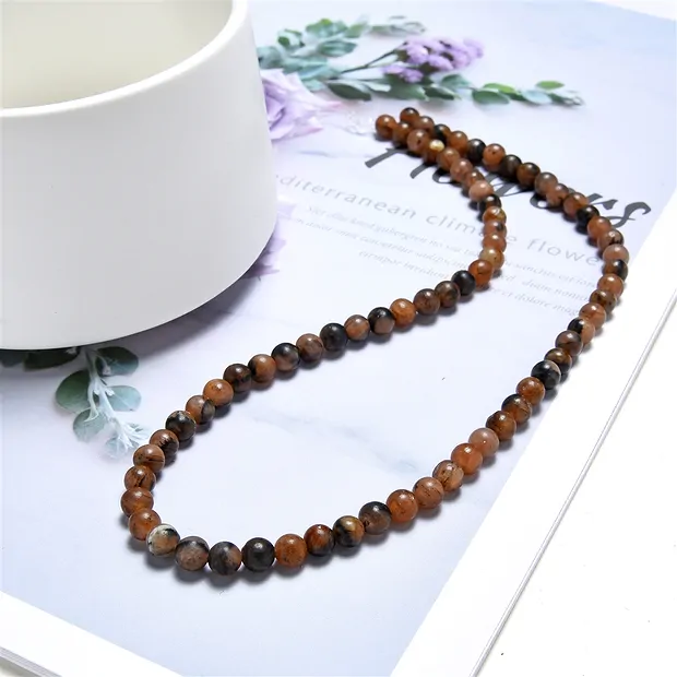 Rang de collier boules, Chiastolite (Andalousite), 06mm | Marco Schreier